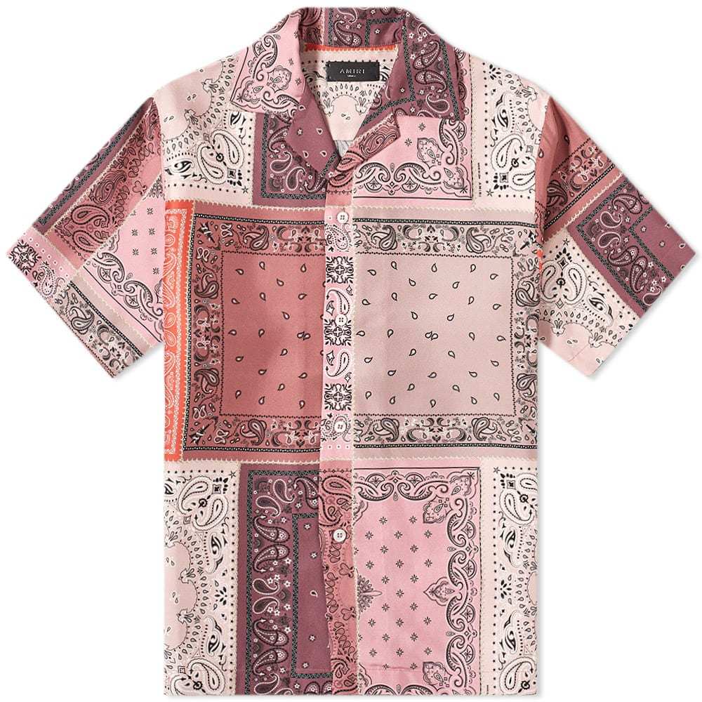 AMIRI Short Sleeve Bandana Print Silk Shirt - Farfetch