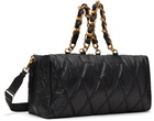 Balmain Black Quilted Nylon Diamond Travel Duffle Bag