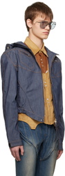 Juntae Kim Blue Corset Denim Jacket