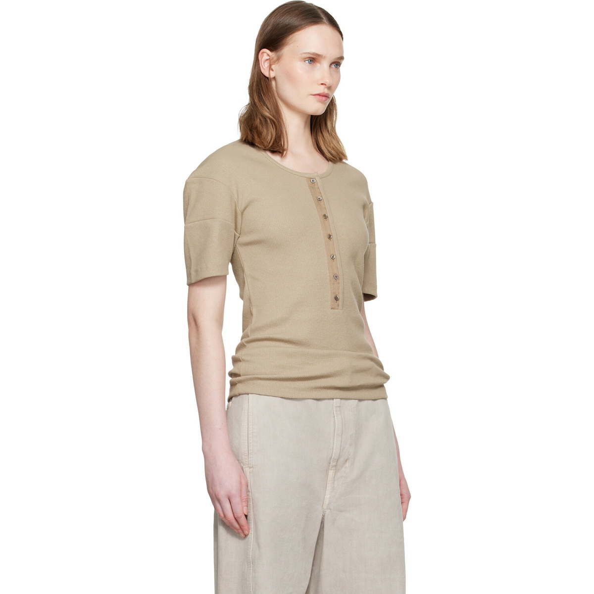 LEMAIRE Beige Fitted Henley