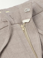 De Bonne Facture - Straight-Leg Linen and Wool-Blend Drawstring Trousers - Gray