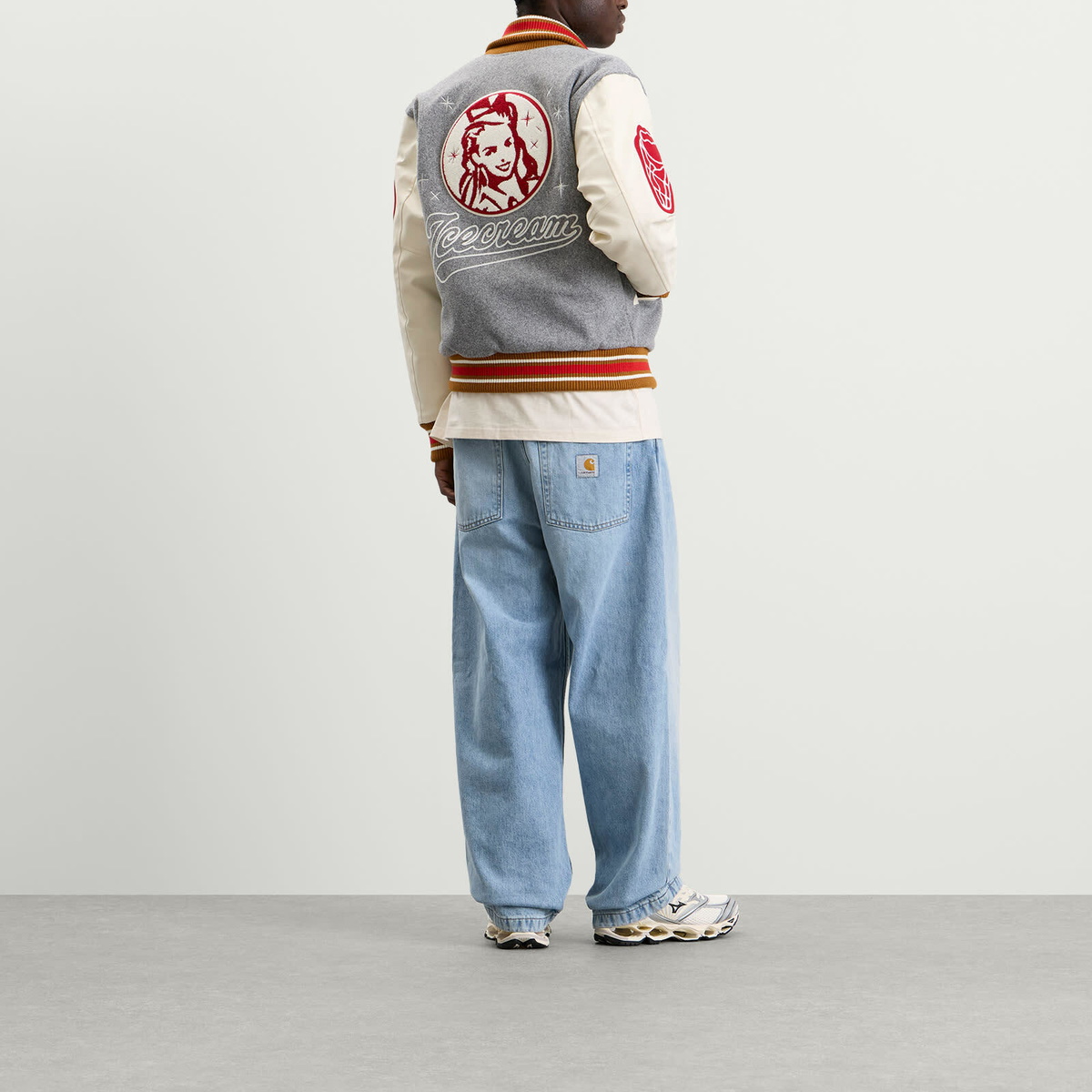 ICECREAM Men's Waitress Varsity Jacket in Grey