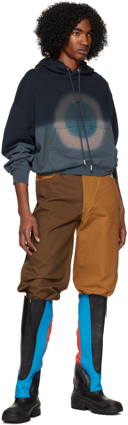 Eckhaus Latta Navy Relaxed-Fit Hoodie