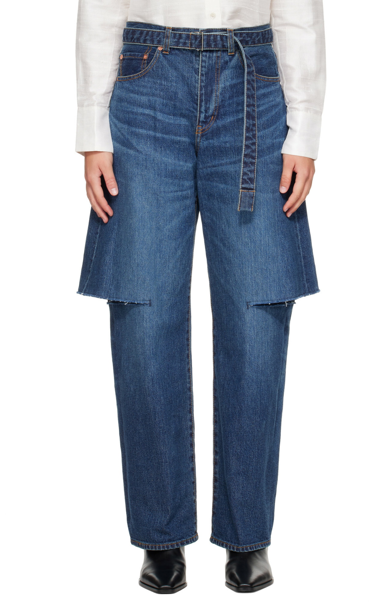 sacai Blue Belted Jeans