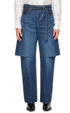 sacai Blue Belted Jeans