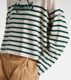 Moncler Embroidered striped virgin wool sweater
