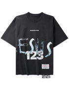 RRR123 - Cesus Saves World Tour Logo-Print Appliquéd Cotton-Jersey T-Shirt - Black