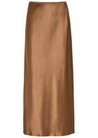 Joseph Isaak Silk Midi Slip Skirt Rust