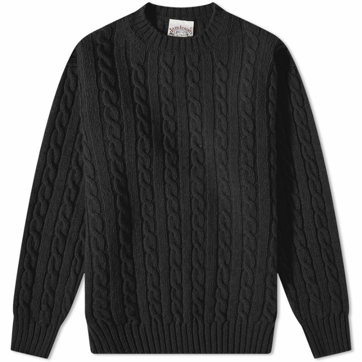 Photo: Jamieson's of Shetland Men's Cable Crew Knit in Black