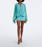De La Vali Eulalia gathered chiffon minidress