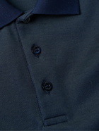 Canali - Slim-Fit Cotton-Piqué Polo Shirt - Blue