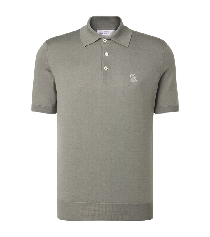 Photo: Brunello Cucinelli Logo cotton piqué polo shirt