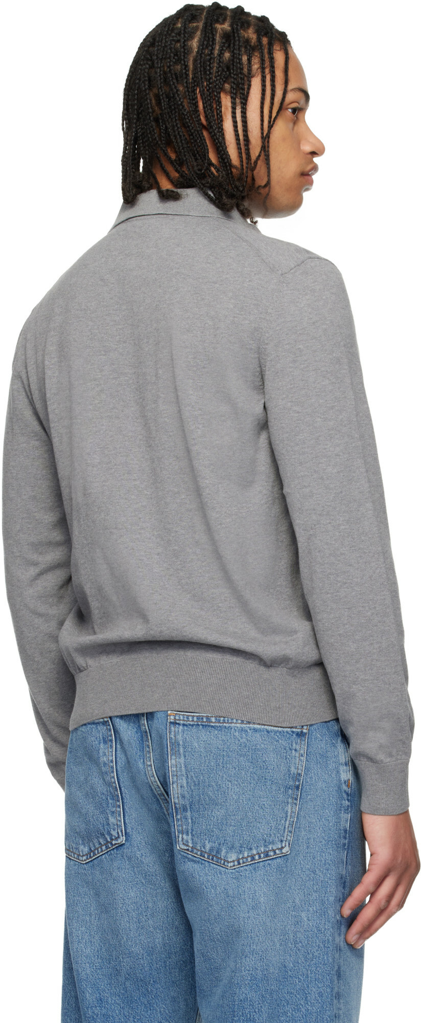 BOSS Gray Cotton Polo