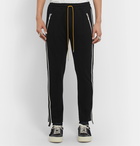 Rhude - Black Cropped Slim-Fit Tapered Webbing-Trimmed Jersey Track Pants - Black