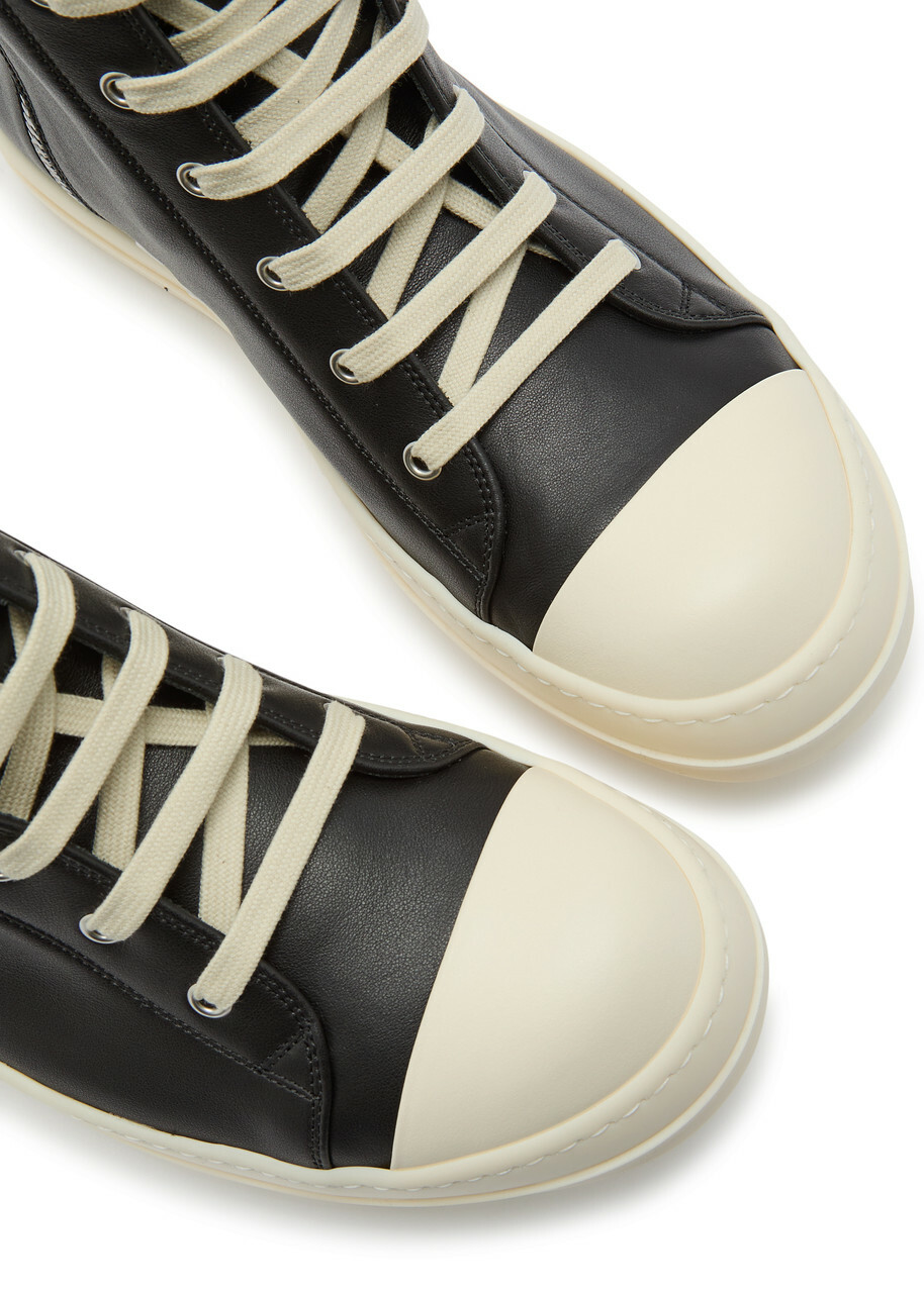 Rick Owens Leather High-top Sneakers Black