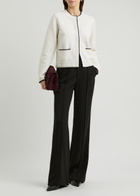 Vince Contrast-trim Wool-blend Cardigan Cream