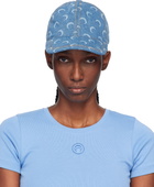 Marine Serre Blue Moon Laser Denim Baseball Cap