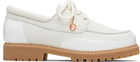 Casablanca White Leather Boat Shoes