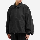 Fear of God ESSENTIALS Women's Shell Bomber Jacket in Overdye Black Denim