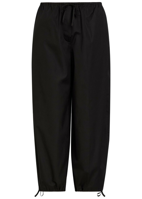 Photo: Toteme Drawstring Barrel-leg Cotton Trousers Black