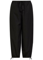 Toteme Drawstring Barrel-leg Cotton Trousers Black