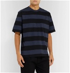 Oliver Spencer - Striped Mélange Cotton-Jersey T-Shirt - Blue