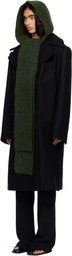 Dries Van Noten Green Hooded Wool Scarf