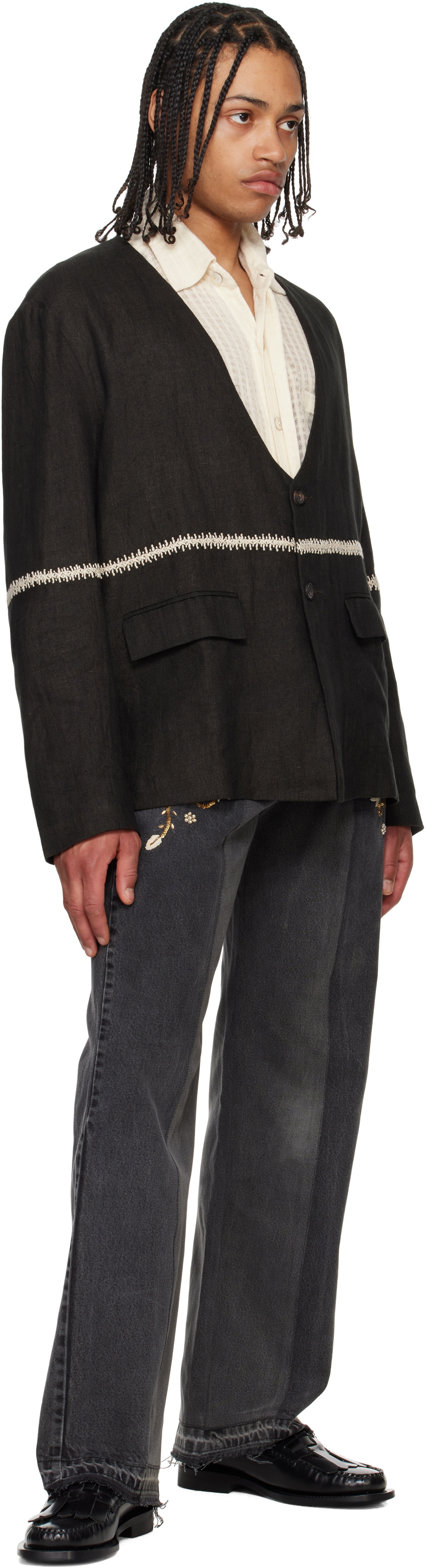 Kartik Research SSENSE Exclusive Black Two-Tone Jeans