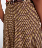 SIR Cooper asymmetric printed maxi skirt