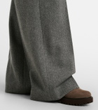 Brunello Cucinelli Monili herringbone wool-blend wide-leg pants