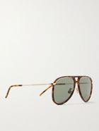 SAINT LAURENT - Aviator-Style Gold-Tone and Tortoiseshell Acetate Sunglasses