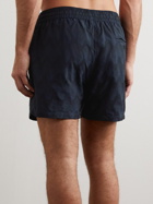 Frescobol Carioca - Straight-Leg Short-Length Jacquard Swim Shorts - Blue