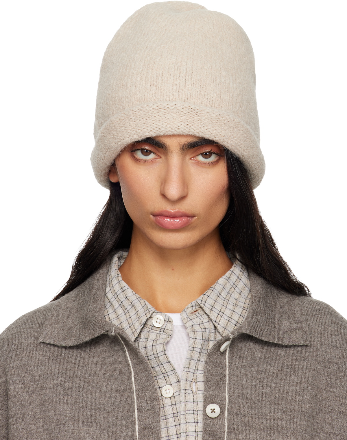 Lauren Manoogian Gray Fold Hat Beanie Lauren Manoogian