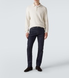 Brioni Cotton, silk, and cashmere polo sweater