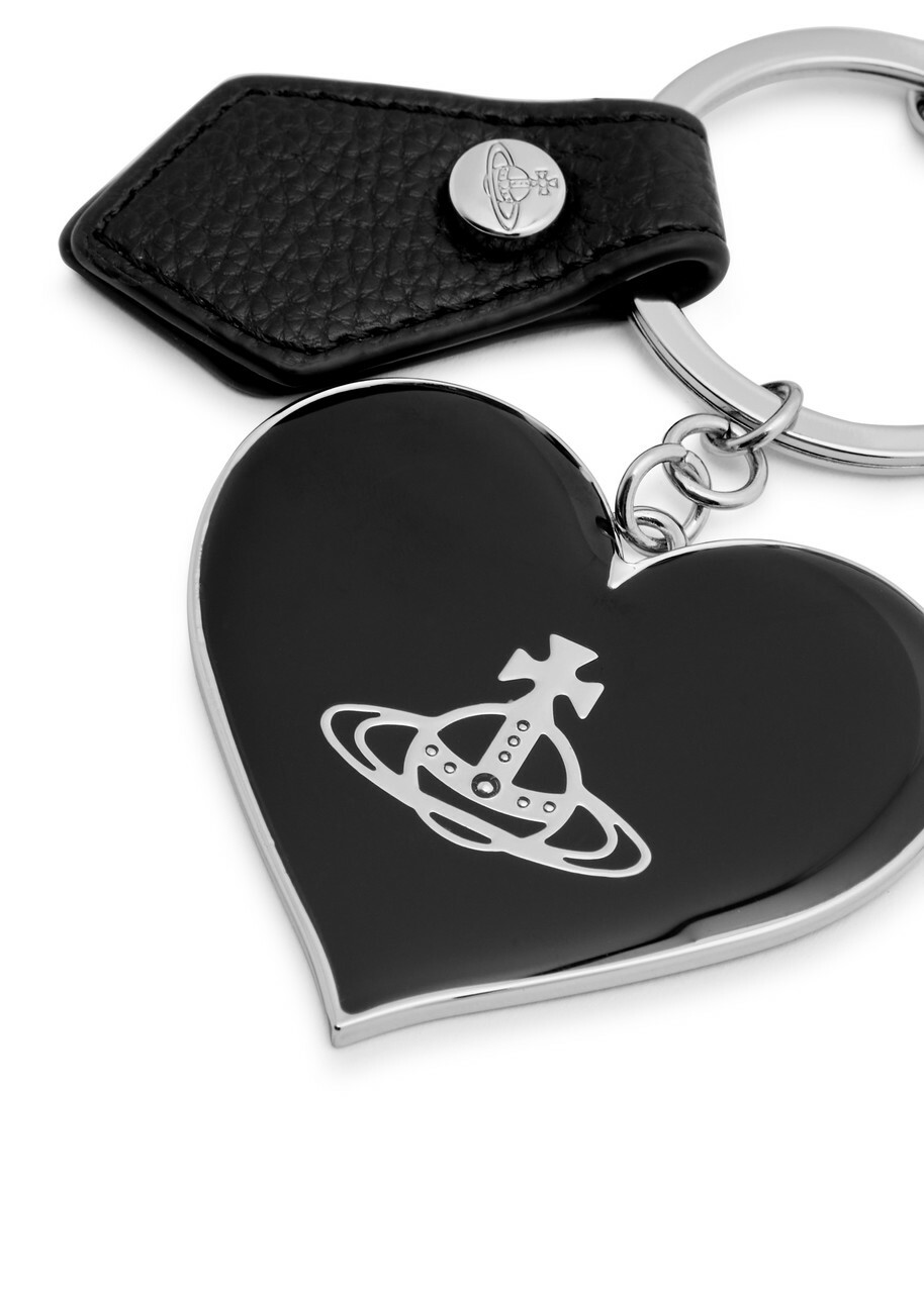 Vivienne Westwood Logo Heart Silver-plated Keyring - Black - One Size