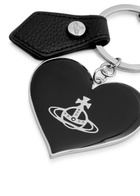 Vivienne Westwood Logo Heart Silver-plated Keyring - Black - One Size