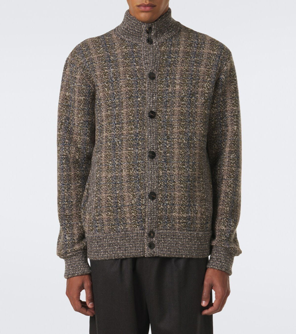 Agnona Checked wool and cashmere cardigan