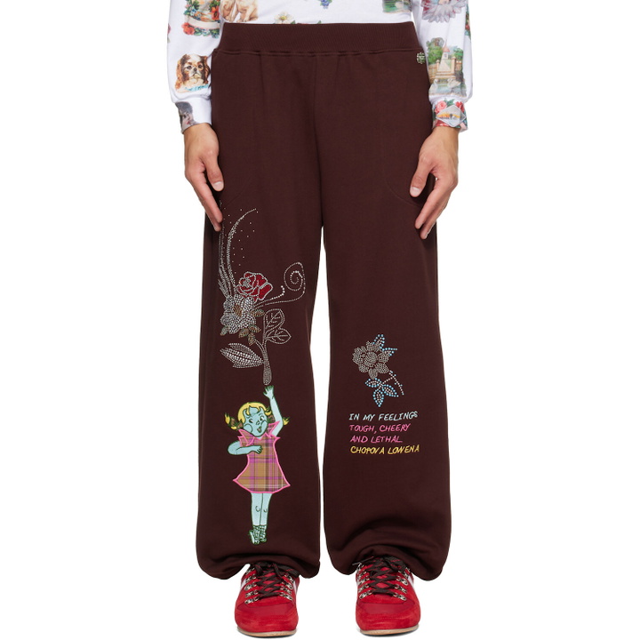 Photo: Chopova Lowena Brown Feelings Hope Sweatpants