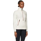 Moncler Grenoble White Zip Mock Polo Neck Sweatshirt