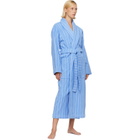 Tekla Blue & White Terry Classic Bathrobe
