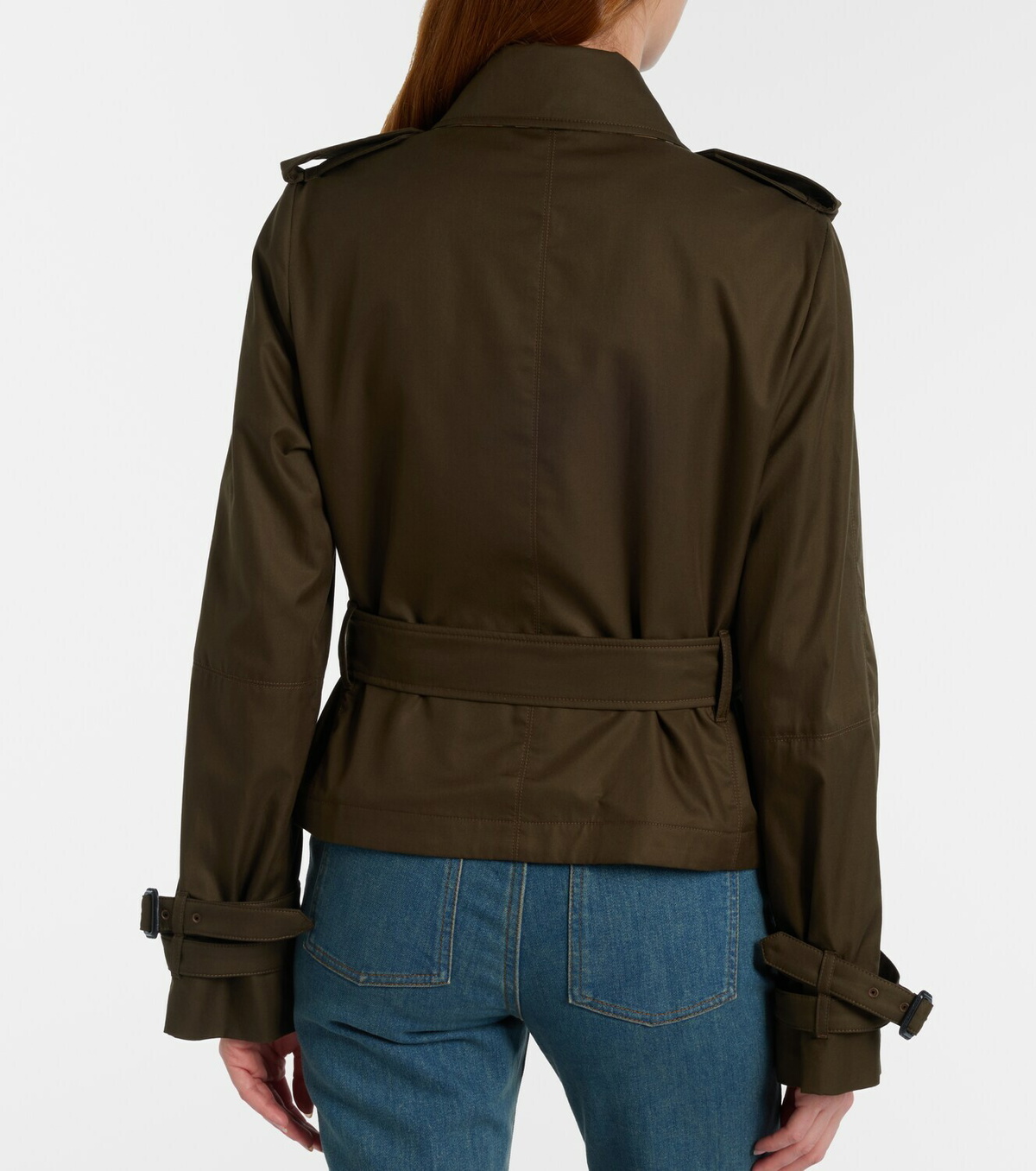 Burberry Cropped cotton gabardine trench jacket