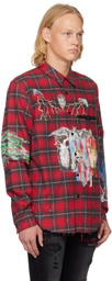 AMIRI Red Wes Lang Edition Blood '38 Plaid Shirt