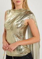 Rabanne Draped Chainmail top Gold