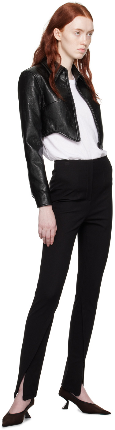 Recto Black Signature Detail Faux-Leather Jacket