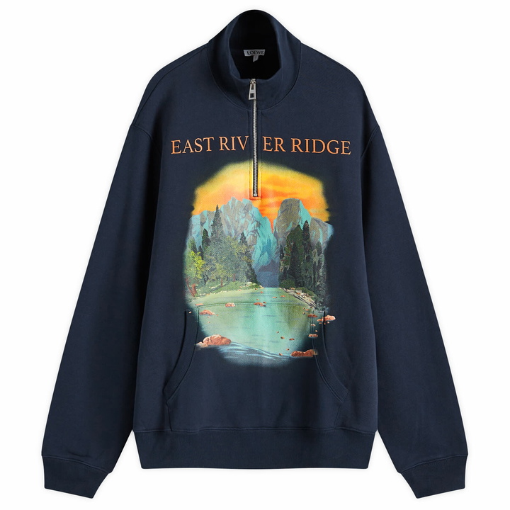 Photo: Loewe Men's East River Ridge Zip Sweatshirt in Dark Blue