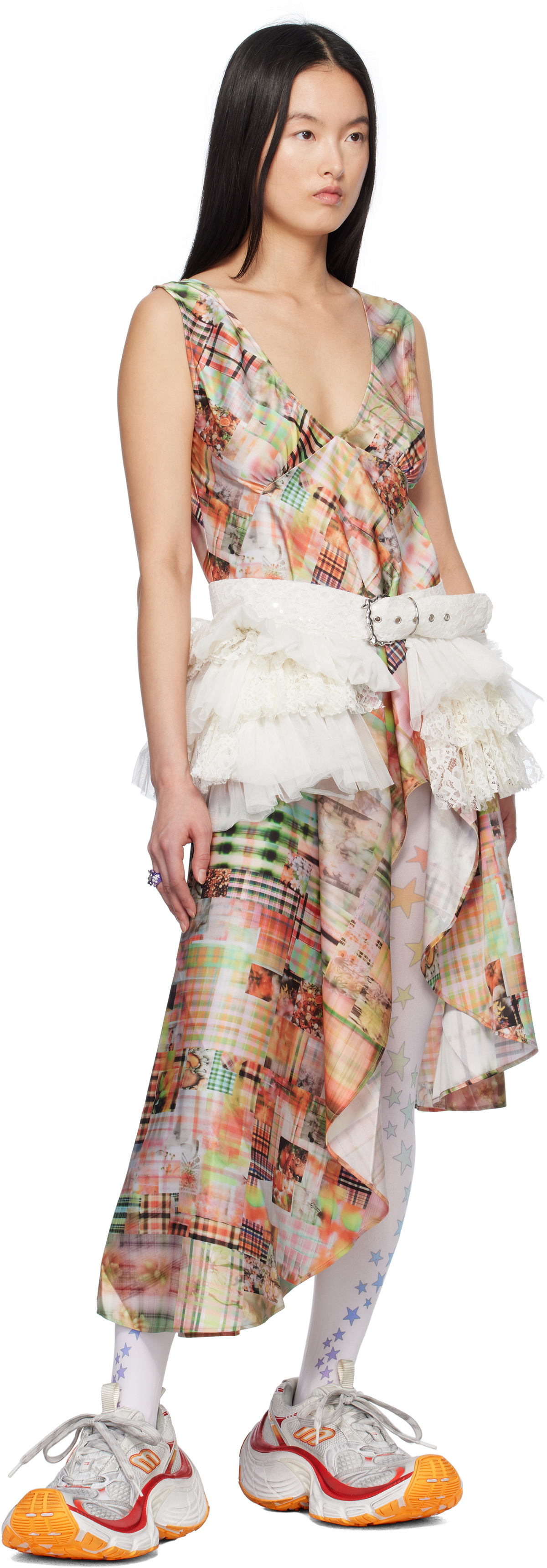 Collina Strada Multicolor Tulip Midi Dress