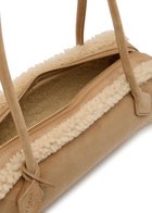 Alaïa Le Teckle Medium Shearling-trimmed Suede Shoulder bag - Camel - One Size