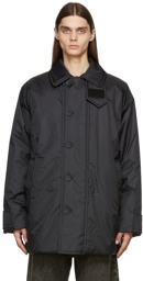 Acne Studios Black Nylon Padded Coat