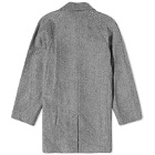 A.P.C. Pete Herringbone Wool Mac in Grey