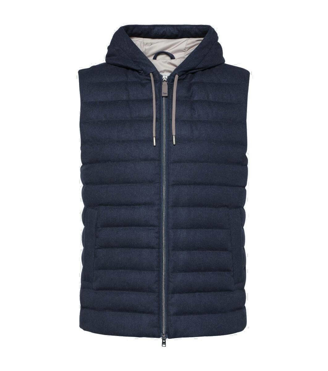 Herno quilted hooded gilet - Blue